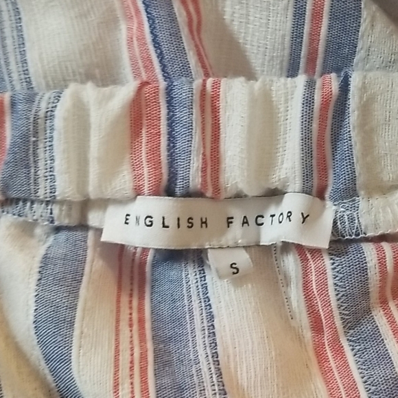 English Factory Striped Off Shoulder Midi Dress S - Picture 7 of 8